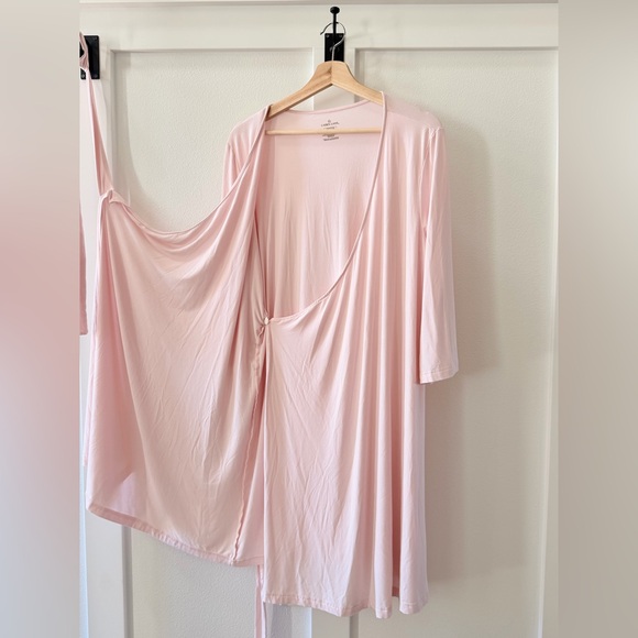 NEVER WORN Caden Lane Pearl Pink Bamboo Knit Maternity Robe - Picture 3 of 7
